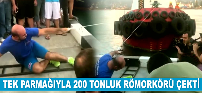Giorgi Rostomaşvili, tek parmağıyla 200 tonluk römorkörü çekti