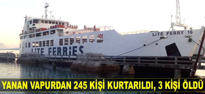 Filipinler'de yanan vapurdan 245 kişi kurtarıldı, 3 kişi öldü