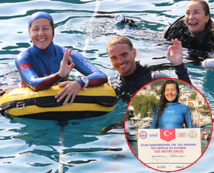 Birgül Erken, Kaş’ta Sivas Kongresi için daldı