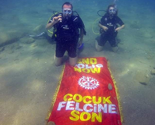 Silifke Rotary Kulübü üyeleri, çocuk felcine dikkat çekmek için dalış yaptı