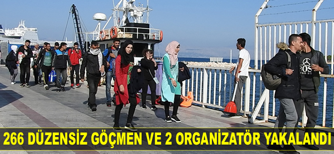 Çeşme'de 266 düzensiz göçmen ve 2 organizatör yakalandı