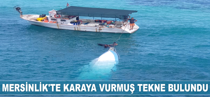 Mersinlik'te karaya vurmuş tekne bulundu