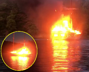 Göcek’te lüks yatta yangın çıktı