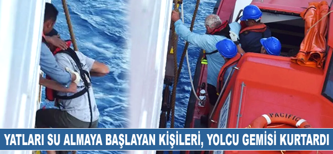 Yatları su almaya başlayan kişilerin imdadına ‘Pacific Dawn’ isimli yolcu gemisi yetişti