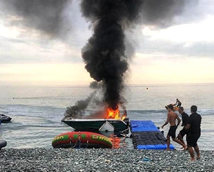 Rusya'da sürat teknesinde patlama meydana geldi