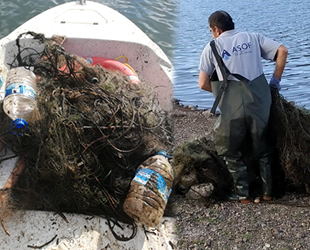 Taşlıyayla Göleti’nde 500 metre hayalet ağ ele geçirildi