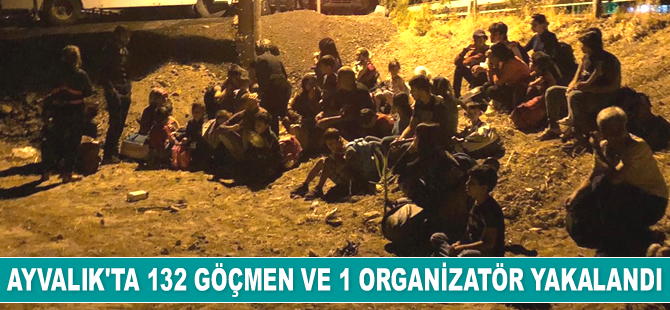Ayvalık’ta 132 düzensiz göçmen ve 1 organizatör yakalandı