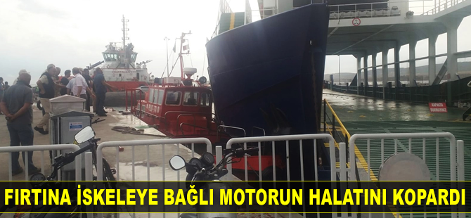 Fırtına iskeleye bağlı motorun halatını kopardı