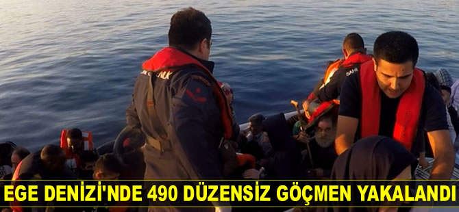 Ege Denizi'nde 490 düzensiz göçmen yakalandı