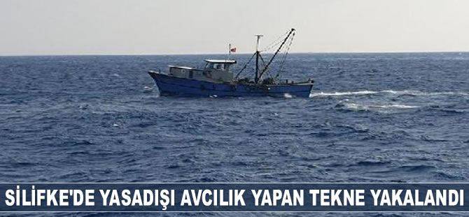 Silifke’de yasadışı avcılık yapan tekne yakalandı