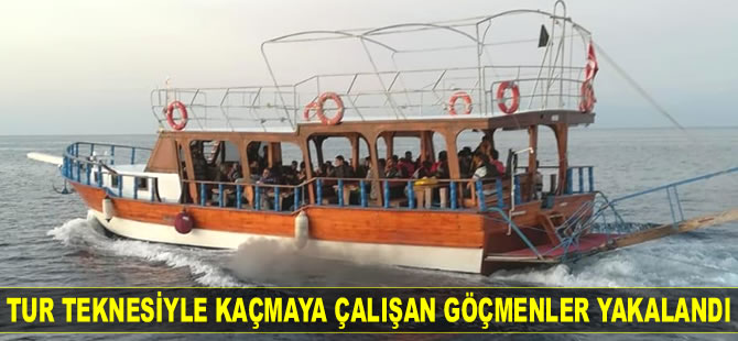 Tur teknesiyle Yunanistan’a kaçmaya çalışan göçmenler yakalandı