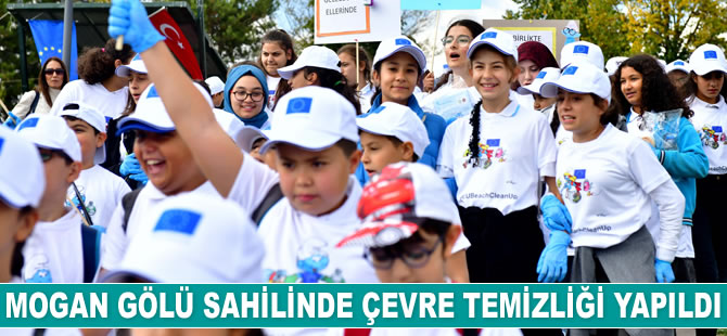 Mogan Gölü sahilinde çevre temizliği yapıldı