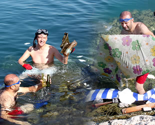 Erdemli’de denizden bir kamyon dolusu çöp çıkardılar