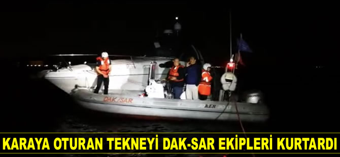 Kadıköy’de karaya oturan tekneyi DAK-SAR ekipleri kurtardı
