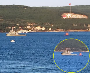 Römorkörün çektiği cisim gemilerin atışlarda kullandığı hedef tahtası çıktı