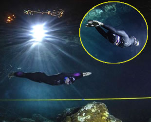 Şahika Ercümen, Gilindire Mağarası'nda rekor denemesi öncesi antrenman yaptı