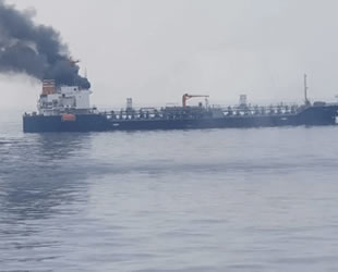 ‘Hoyu’ isimli petrol tankerinde yangın çıktı