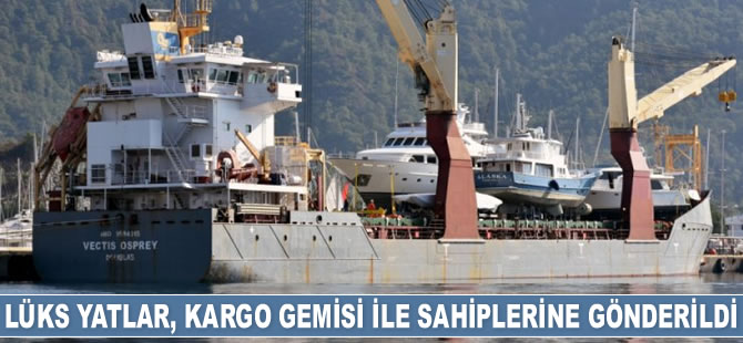 Lüks yatlar, 'Vectis Osprey Douglas' kargo gemisi ile sahiplerine gönderildi
