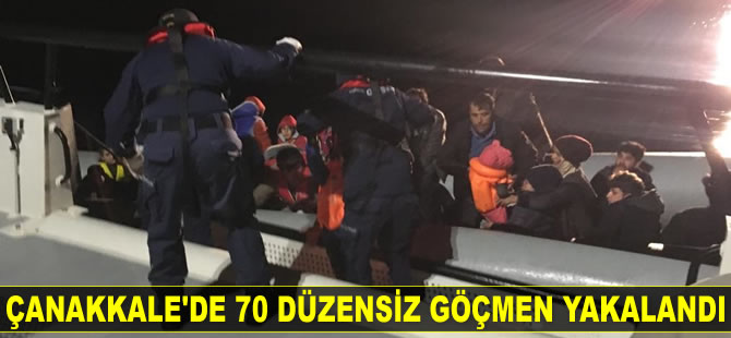 Çanakkale'de 70 düzensiz göçmen yakalandı