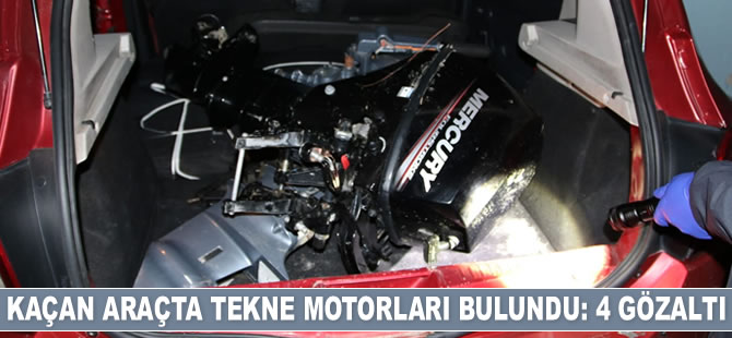 Tekirdağ’da kaçan araçta tekne motorları bulundu: 4 gözaltı