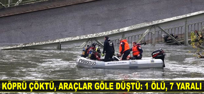 Fransa’da köprü çöktü, araçlar göle düştü