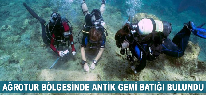 Ağrotur bölgesinde antik gemi batığı bulundu