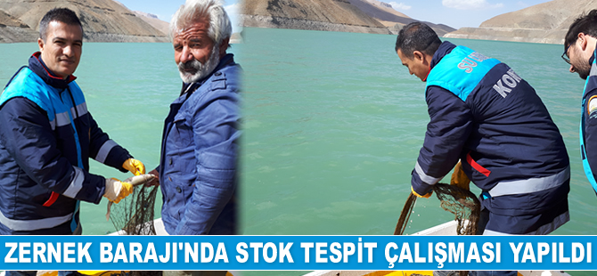 Zernek Barajı’nda stok tespit çalışması yapıldı