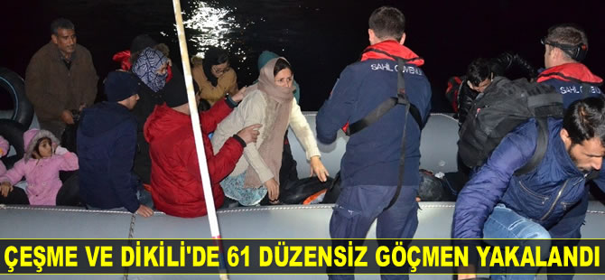 İzmir’de 61 düzensiz göçmen yakalandı