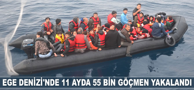 Ege Denizi’nde 11 ayda 55 bin düzensiz göçmen yakalandı