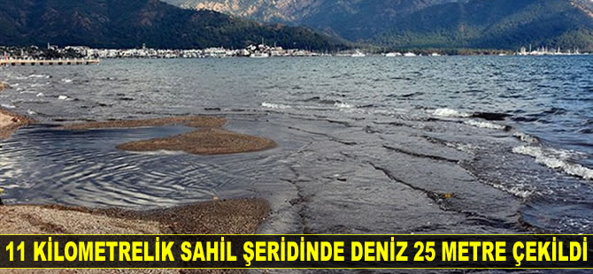 Marmaris'te deniz 25 metre çekildi