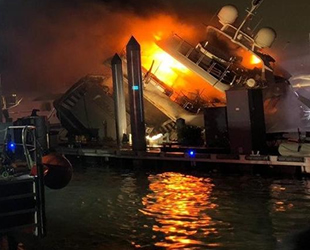 'Andiamo' isimli süper lüks yat yanarak battı