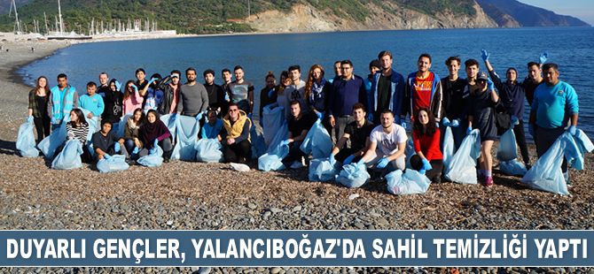 Duyarlı gençler, Yalancıboğaz’da sahil temizliği yaptı