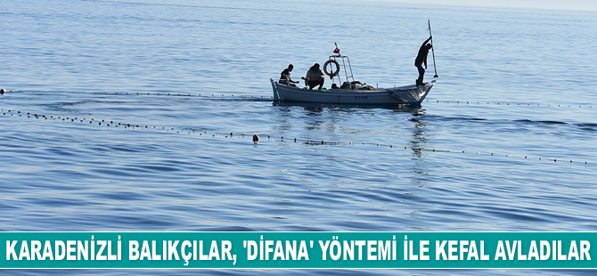 Karadenizli balıkçılar, ‘difana’ yöntemi ile kefal avladılar