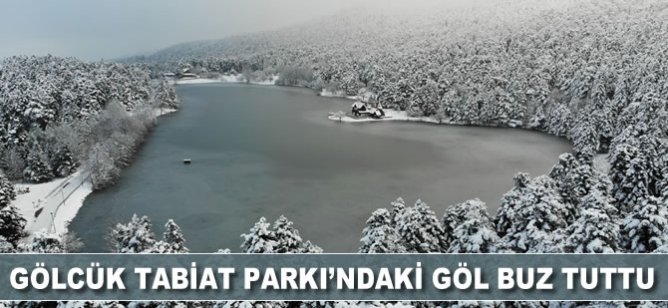 Gölcük Tabiat Parkı'ndaki göl buz tuttu