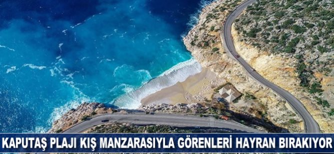 Dünyaca ünlü Kaputaş Plajı kış manzarasıyla görenleri hayran bırakıyor