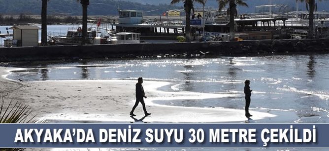 Akyaka'da deniz suyu 30 metre çekildi