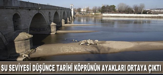 Meriç'in su seviyesi düşünce tarihi köprünün ayakları günyüzüne çıktı