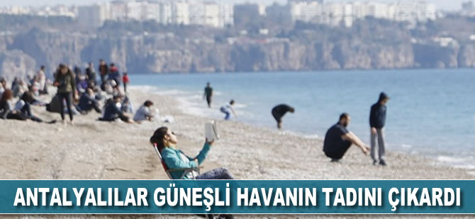 Antalya sahillerinde güneşli hava yoğunluğu