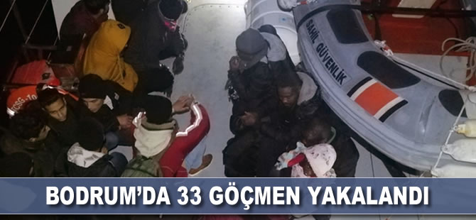 Bodrum'da 33 göçmen yakalandı