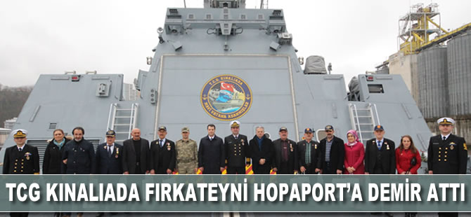 TCG Kınalıada fırkateyni Hopaport'a demir attı
