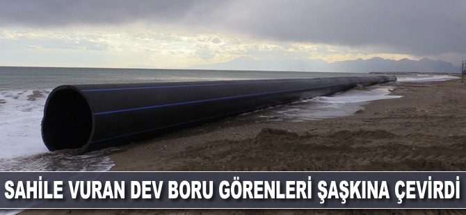Sahile vuran 200 metrelik boru görenleri şaşkına çevirdi