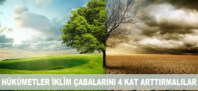 Hükümetler iklim çabalarını dört kat arttırmalılar