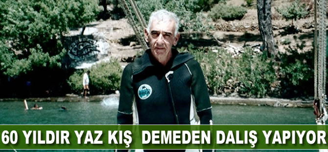 60 yıldır yaz kış demeden dalış yapıyor