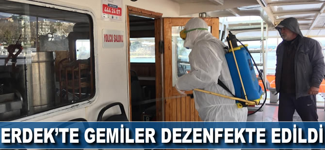 Erdek'te gemiler dezenfekte edildi
