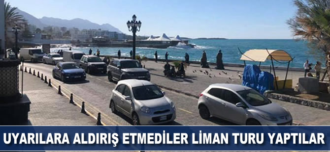 Uyarılara aldırış etmediler, liman turu yaptılar