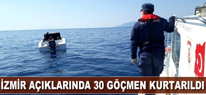 İzmir açıklarında 30 göçmen kurtarıldı