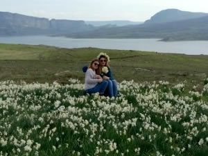 Atatürk Baraj kenarında doğal nergis bahçesi