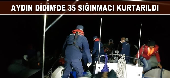 Aydın Didim'de 35 sığınmacı kurtarıldı