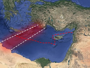 Libya deniz sınırı Dünya Atlası'nda