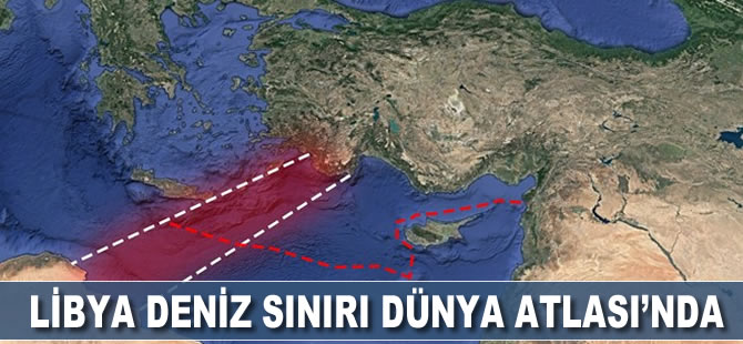 Libya deniz sınırı Dünya Atlası'nda